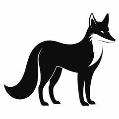 Arctic Fox vector silhouette  on a white background