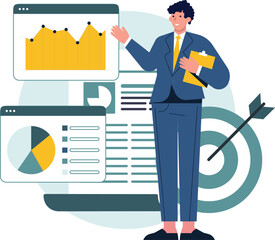 Business man doing Buusiness Activities