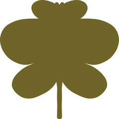 Minimalist abstract illustration of a symmetrical green floral shape