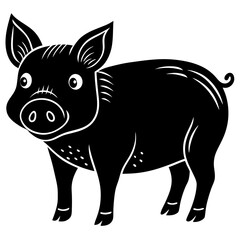 vector illustration of a pig