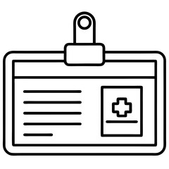 Hospital ID Card line art vector