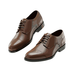 3D men's dress shoes icon, fashion footwear concept, modern design, classic style, brown leather