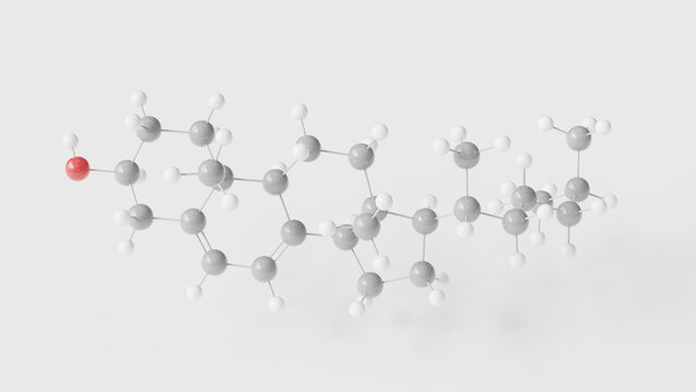 7-dehydrocholesterol molecule 3d, molecular structure, ball and stick model, structural chemical formula vitamin d precursor