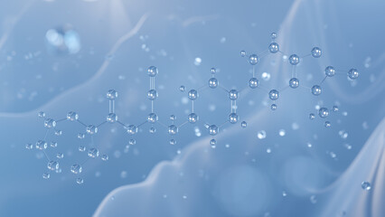 brensocatib molecular structure, 3d model molecule, anti-inflammatory agent structural chemical formula view from a microscope