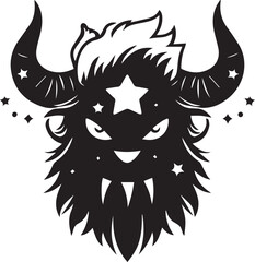 Halloween Monster mascot silhouette vector