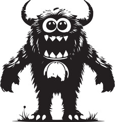 Halloween Monster mascot silhouette vector