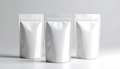 Blank White StandUp Pouches.