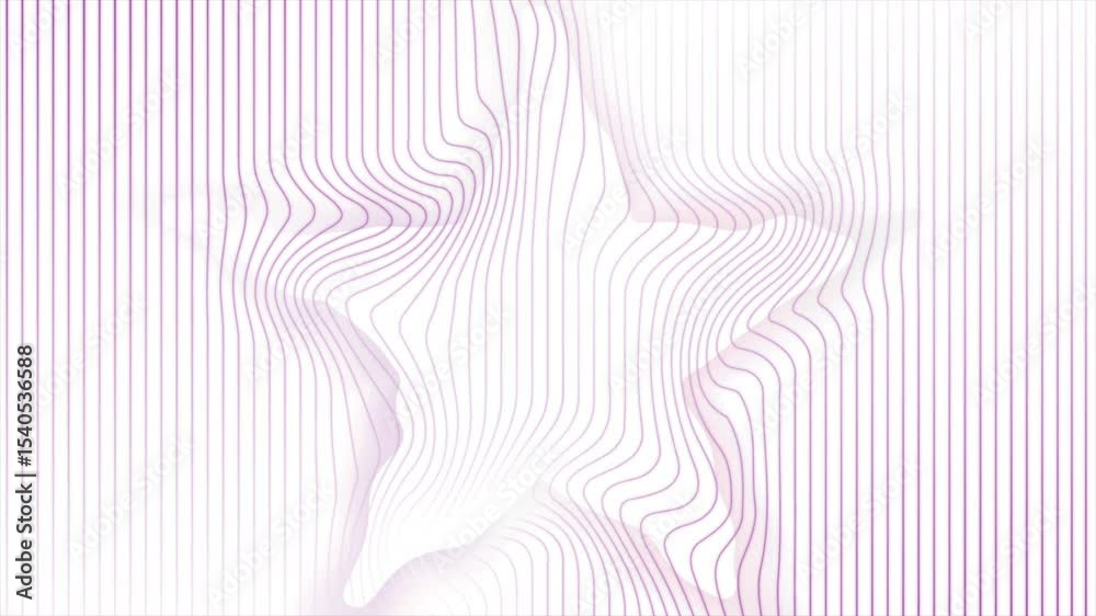Poster abstract warped violet lines forming distorted star shape, tech minimal background. seamless looping