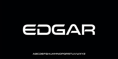 Obraz premium Vector illustration of a modern futuristic and geometric style alphabet letter display. Suitable for startup branding, technology products, automotive, esports, or futuristic themed designs.