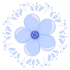 abstract blue flower