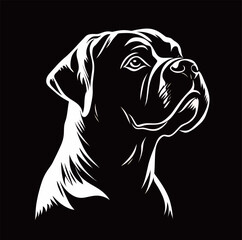 Obraz premium Artistic black and white silhouette of a proud dog��s head and face.
