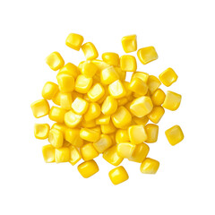 Fototapeta premium Heap of Sweetcorn Kernels Isolated on Black Background