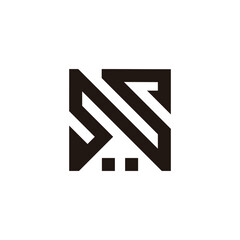 letter ns stripes home line simple logo vector