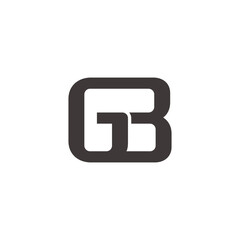 letter gb simple linked squares lines geometric logo vector