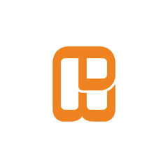 letter dw simple abstract linked geometric logo vector