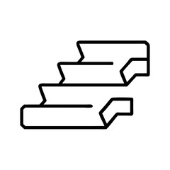 Three-step badge shape in minimalist line design  