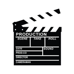 Obraz premium cinema-clapperboard-silhouette-movie-clapper-illustration