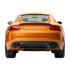 Naklejka premium Orange Car Back View – Sporty Rear Vehicle Design on Pure White Background