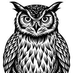 owl on white background