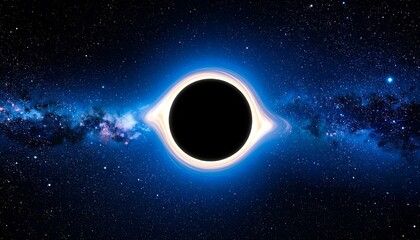 Black hole with space, galaxy, and stars.
