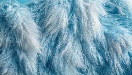 a close-up texture of soft, long, light blue faux fur creates a visually striking and tactile impression.