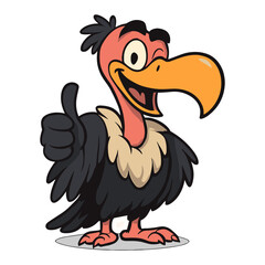 vulture cartoon gives a thumbs up vulture mascot illustrations
