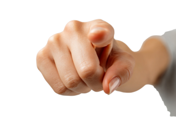 A hand pointing to the right