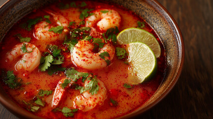Shrimp Soup in Spicy Coconut Milk