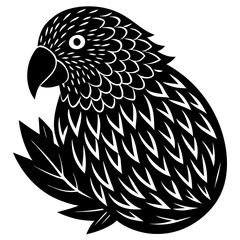 black and white bird vector