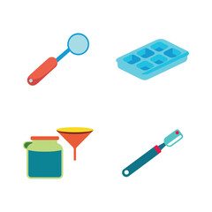 Kitchen utensils and storage containers for vibrant meal prep Vector illustration