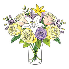 Flower shop bouquet hello spring beautiful rose