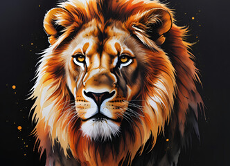 Fototapeta premium lion head vector illustration