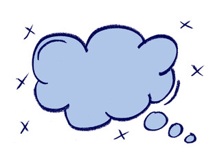 Cloud Speech Bubble Crayon Chalk Drawing Vector