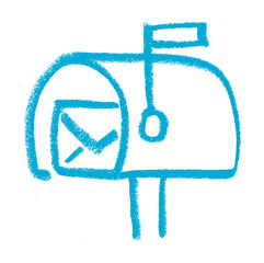 Mailbox Icon Crayon Chalk Drawing Vector