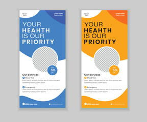 Modern roll-up banner, rack card, and DL flyer design template