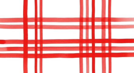 Red watercolor stripes isolated on white background