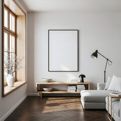Modern living room interior design mockup