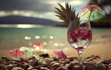 Tropical cocktail on a beach (1)