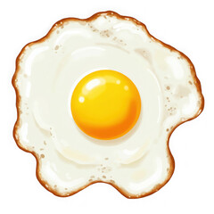 Fried egg sunny side up illustration on transparent background