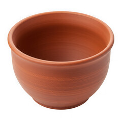 Terracotta bowl isolated on transparent background