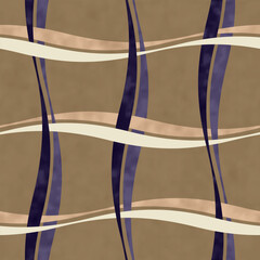Watercolor Washed Out Curved Windowpane Check Pattern