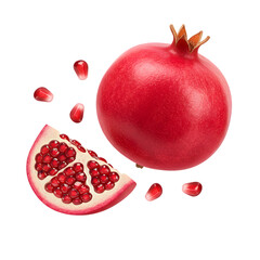 Ripe Pomegranate with Seeds transparent background