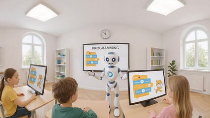 Interactive Learning Environment with Robot Teacher and Students
