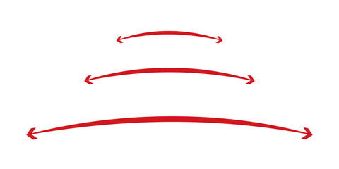 Double headed red long arrow set. Dual sided red arrow icon. Vector Formats. Double ended red long arrow illustration. Red outline arrow.
