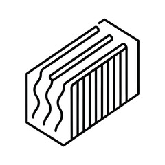 heat sinks line art on white background