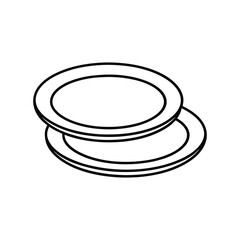 earthing plates line art on white background