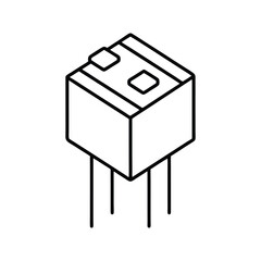 solid state relays line art on white background
