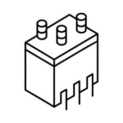 pcb mount relays line art on white background