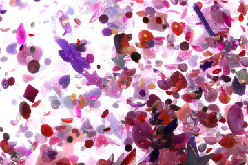 pink glitter, crystals and stones and bubbles in the water, beautiful original shiny background, glitter tornado
