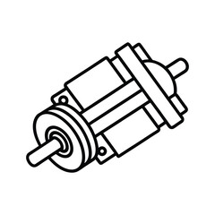 stepper motors line art on white background
